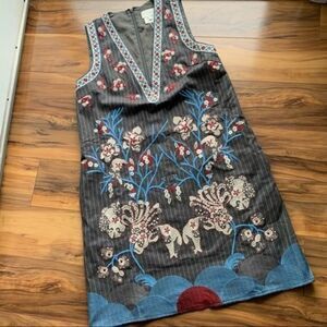 Foxiedox grey Yumiko embroidered dress 4